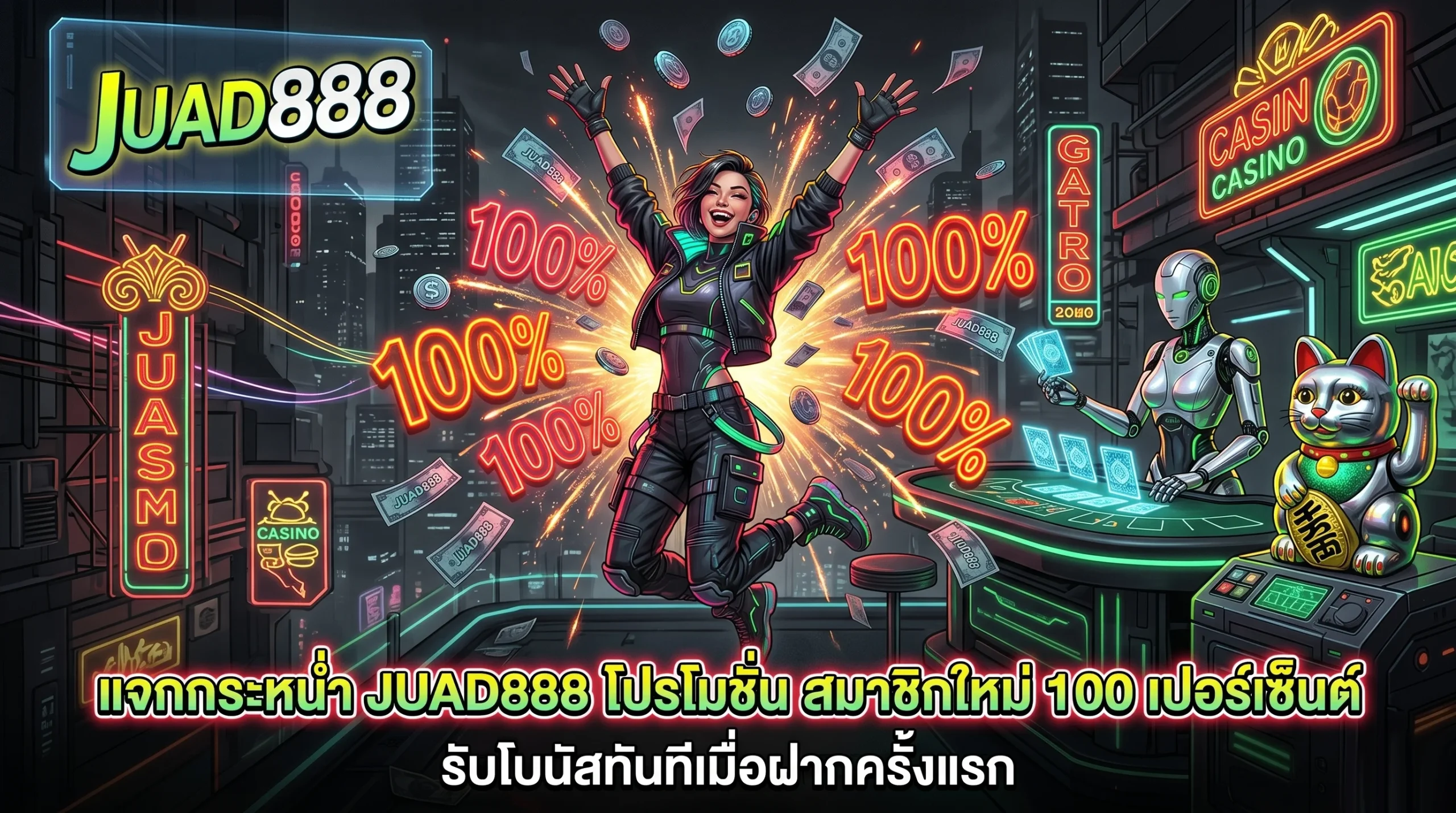 รับแจก JUAD888 โปรโมชั่น สมาชิกใหม่ 100%