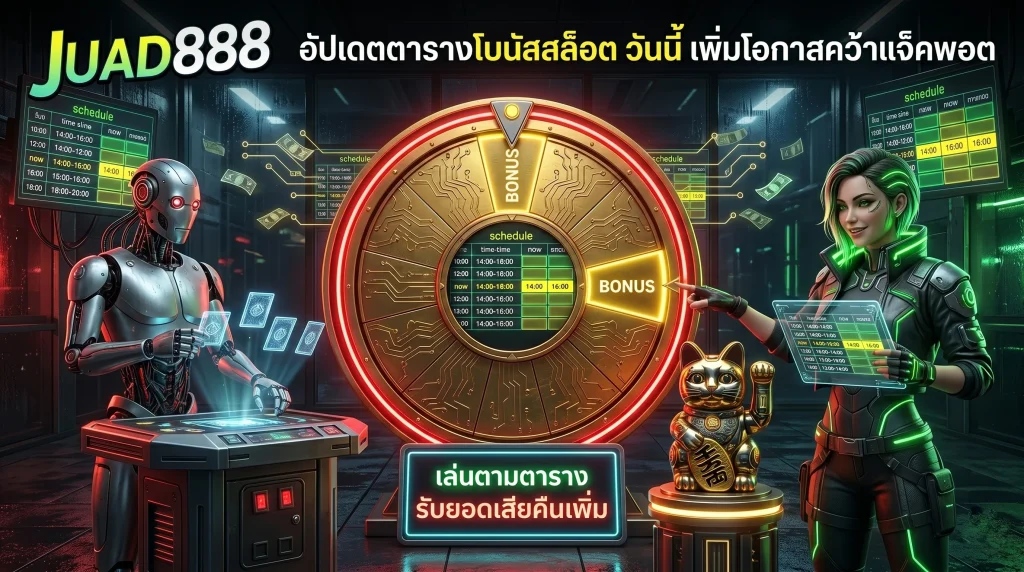 วงล้อโชคและตารางโบนัสสล็อต วันนี้ อัปเดตเวลาเกมจ่ายรางวัลง่าย